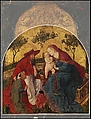 Virgin and Child with a Donor Presented by Saint Jerome, Master of the Munich Bavarian Panels (Bavaria, probably Munich, active mid-15th century), Oil and gold on poplar panel, Bavaria, probably Munich